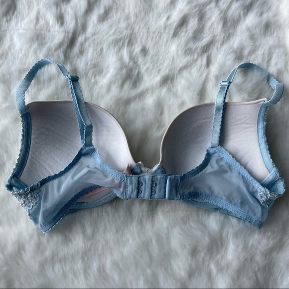 VS light blue and white lace dream angels push up bra 32C - Picture 11 of 15
